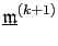 $\displaystyle \underline{\mathfrak{m}}^{(k+1)}$