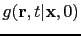 $ g({\bf {r}},t\vert{\bf {x}},0)$