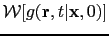 $ \mathcal{W}[g({\bf {r}},t\vert{\bf {x}},0)]$