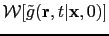 $ \mathcal{W}[\tilde{g}({\bf {r}},t\vert{\bf {x}},0)]$