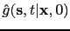 $ \hat{g}({\bf {s}},t\vert{\bf {x}},0)$