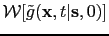 $ {\mathcal W}[\tilde{g}({\bf {x}},t\vert{\bf {s}},0)]$