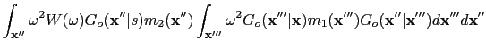 $\displaystyle \int_{\textbf{x}''} \omega^2{W}(\omega) {G}_o (\textbf{x}''\vert ...
...extbf{x}'''){G}_o (\textbf{x}''\vert\textbf{x}''') d\textbf{x}''' d\textbf{x}''$