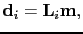 $\displaystyle \textbf{d}_i=\textbf{L}_i\textbf{m},$