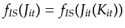 $ f_{IS}(J_{it}) = f_{IS}(J_{it}(K_{it}))$