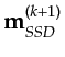 $\displaystyle {\bf {m}}^{(k+1)}_{SSD}$