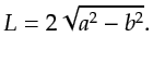 $\displaystyle L = 2 \sqrt{a^2 - b^2}.$