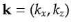 $ {\bf {k}}=(k_x,k_z)$